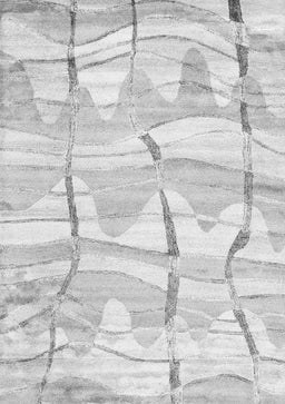 Abstract Gray Contemporary Rug, con2601gry