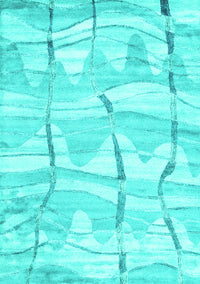 Abstract Turquoise Contemporary Rug, con2601turq