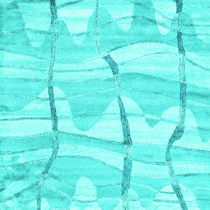 Abstract Turquoise Contemporary Rug, con2601turq