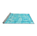 Sideview of Machine Washable Abstract Light Blue Contemporary Rug, wshcon2601lblu