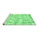 Sideview of Machine Washable Abstract Emerald Green Contemporary Area Rugs, wshcon2601emgrn
