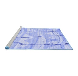 Sideview of Machine Washable Abstract Blue Contemporary Rug, wshcon2601blu