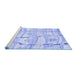 Sideview of Machine Washable Abstract Blue Contemporary Rug, wshcon2601blu