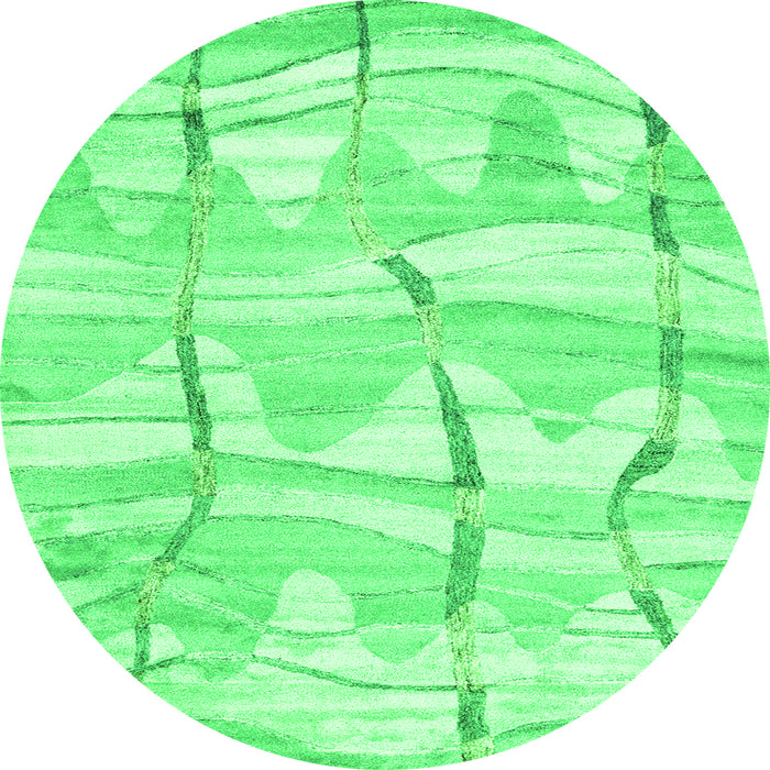 Square Abstract Green Contemporary Rug, con2601grn