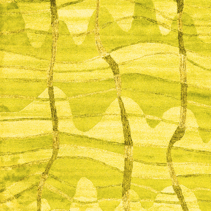 Machine Washable Abstract Yellow Contemporary Rug, wshcon2601yw