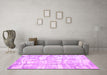 Machine Washable Abstract Pink Contemporary Rug in a Living Room, wshcon2601pnk