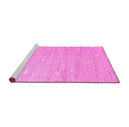 Sideview of Machine Washable Abstract Pink Contemporary Rug, wshcon2602pnk