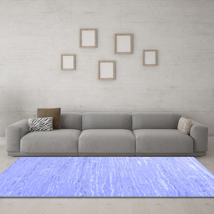 Machine Washable Abstract Blue Contemporary Rug in a Living Room, wshcon2602blu