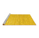 Sideview of Machine Washable Abstract Yellow Contemporary Rug, wshcon2602yw