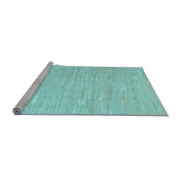 Sideview of Machine Washable Abstract Light Blue Contemporary Rug, wshcon2602lblu