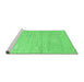 Sideview of Machine Washable Abstract Emerald Green Contemporary Area Rugs, wshcon2602emgrn