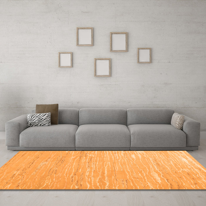 Machine Washable Abstract Orange Contemporary Area Rugs in a Living Room, wshcon2602org