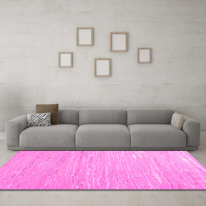 Machine Washable Abstract Pink Contemporary Rug in a Living Room, wshcon2602pnk