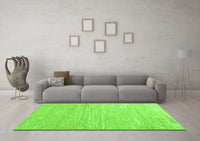 Machine Washable Abstract Green Contemporary Rug, wshcon2602grn