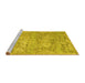 Sideview of Machine Washable Abstract Yellow Contemporary Rug, wshcon2603yw