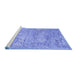 Sideview of Machine Washable Abstract Blue Contemporary Rug, wshcon2603blu