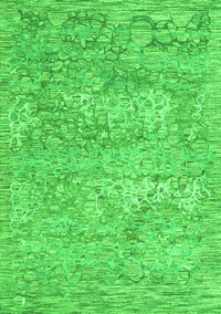 Abstract Green Contemporary Rug, con2603grn