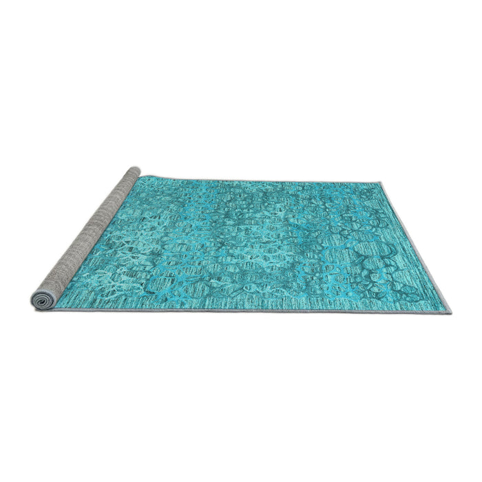 Sideview of Machine Washable Abstract Light Blue Contemporary Rug, wshcon2603lblu