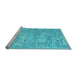 Sideview of Machine Washable Abstract Light Blue Contemporary Rug, wshcon2603lblu