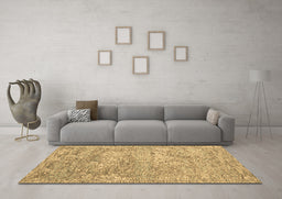 Machine Washable Abstract Brown Contemporary Rug in a Living Room,, wshcon2603brn