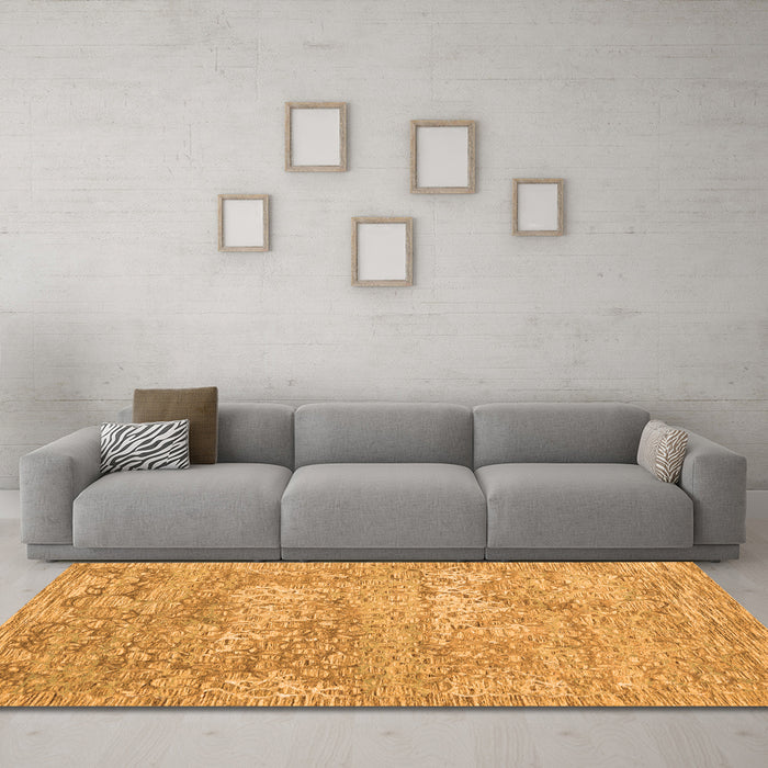 Machine Washable Abstract Orange Contemporary Area Rugs in a Living Room, wshcon2603org