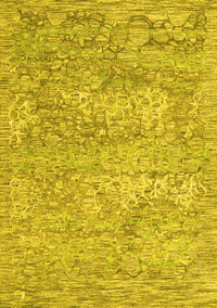 Abstract Yellow Contemporary Rug, con2603yw