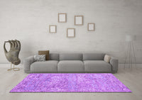 Machine Washable Abstract Purple Contemporary Rug, wshcon2603pur