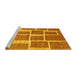 Sideview of Machine Washable Abstract Yellow Contemporary Rug, wshcon2604yw