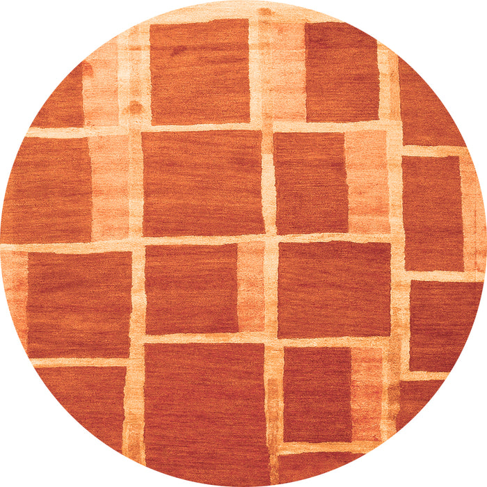 Square Abstract Orange Contemporary Rug, con2604org