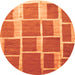 Square Abstract Orange Contemporary Rug, con2604org