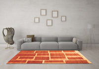 Machine Washable Abstract Orange Contemporary Rug, wshcon2604org