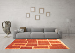 Machine Washable Abstract Orange Contemporary Area Rugs in a Living Room, wshcon2604org