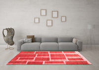 Machine Washable Abstract Red Contemporary Rug, wshcon2604red