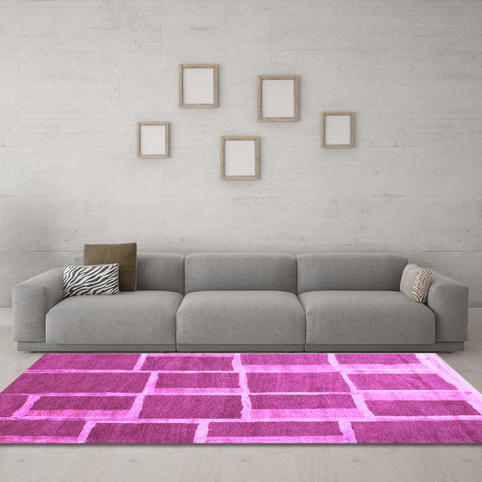 Machine Washable Abstract Purple Contemporary Area Rugs in a Living Room, wshcon2604pur