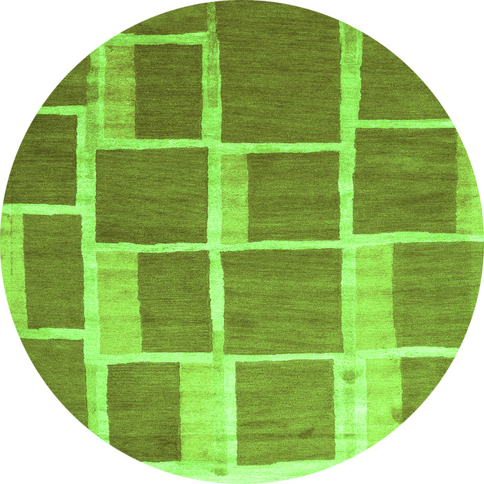 Square Abstract Green Contemporary Rug, con2604grn
