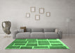 Machine Washable Abstract Emerald Green Contemporary Area Rugs in a Living Room,, wshcon2604emgrn