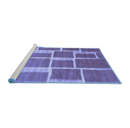 Sideview of Machine Washable Abstract Blue Contemporary Rug, wshcon2604blu