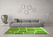 Machine Washable Abstract Green Contemporary Area Rugs in a Living Room,, wshcon2604grn