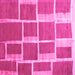 Square Machine Washable Abstract Pink Contemporary Rug, wshcon2604pnk