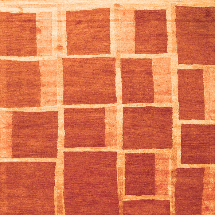 Serging Thickness of Abstract Orange Contemporary Rug, con2604org