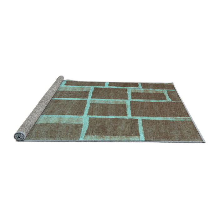 Sideview of Machine Washable Abstract Light Blue Contemporary Rug, wshcon2604lblu