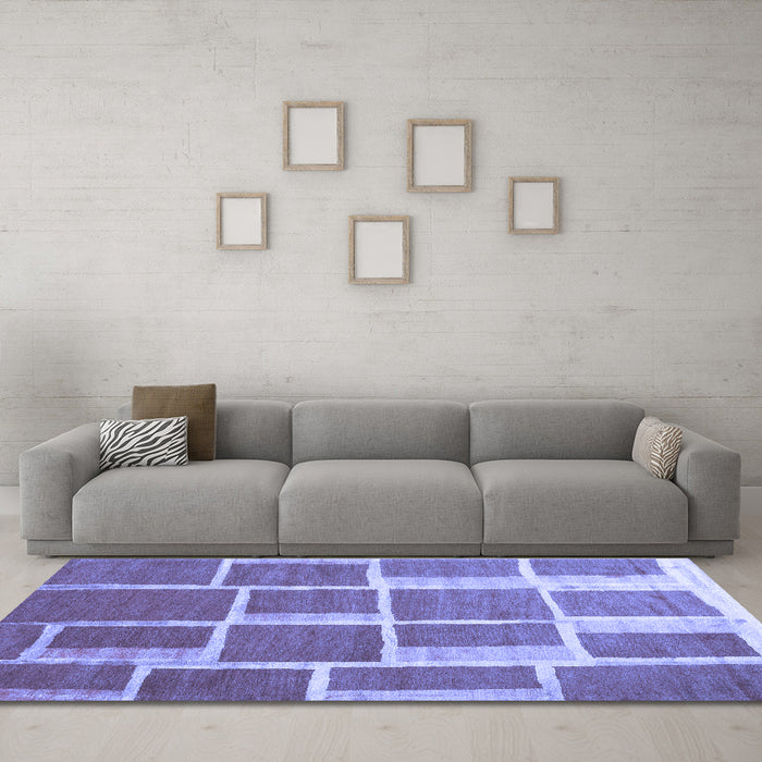 Machine Washable Abstract Blue Contemporary Rug in a Living Room, wshcon2604blu