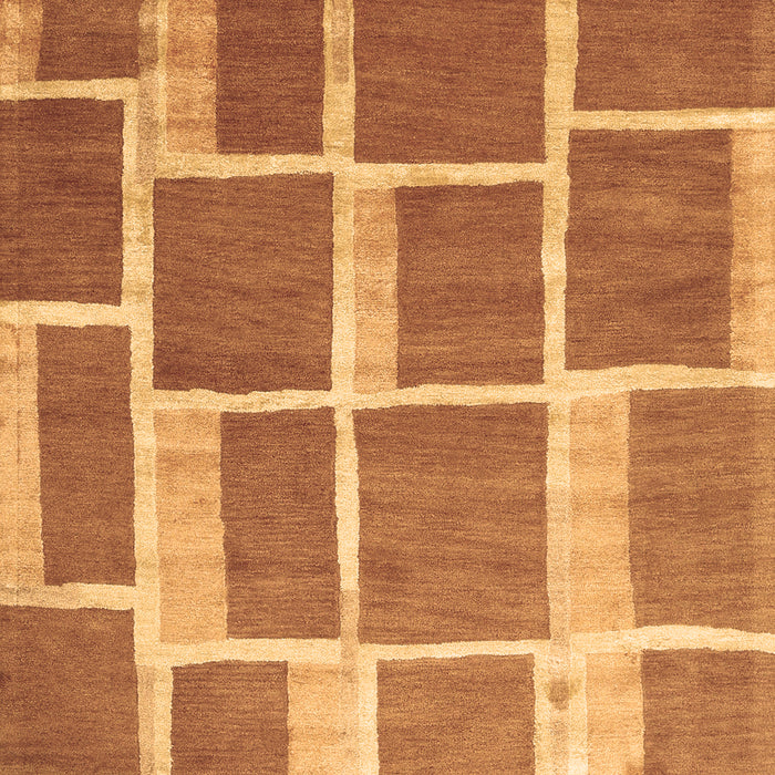 Machine Washable Abstract Brown Contemporary Rug, wshcon2604brn