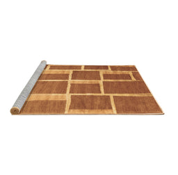 Sideview of Machine Washable Abstract Brown Contemporary Rug, wshcon2604brn