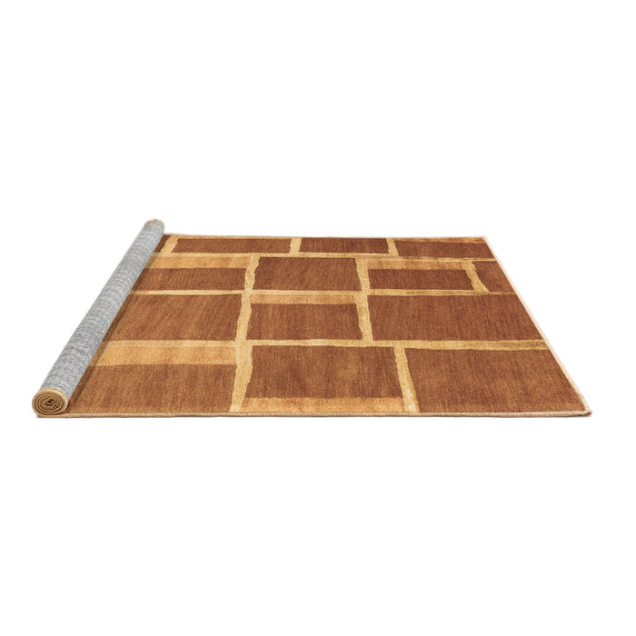 Sideview of Machine Washable Abstract Brown Contemporary Rug, wshcon2604brn