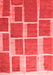 Abstract Red Contemporary Area Rugs