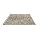 Serging Thickness of Machine Washable Contemporary Dark Almond Brown Rug, wshcon2605