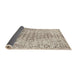 Thickness of Contemporary Dark Almond Brown Modern Rug, con2605