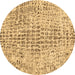 Round Machine Washable Abstract Brown Contemporary Rug, wshcon2605brn