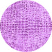 Round Machine Washable Abstract Purple Contemporary Area Rugs, wshcon2605pur